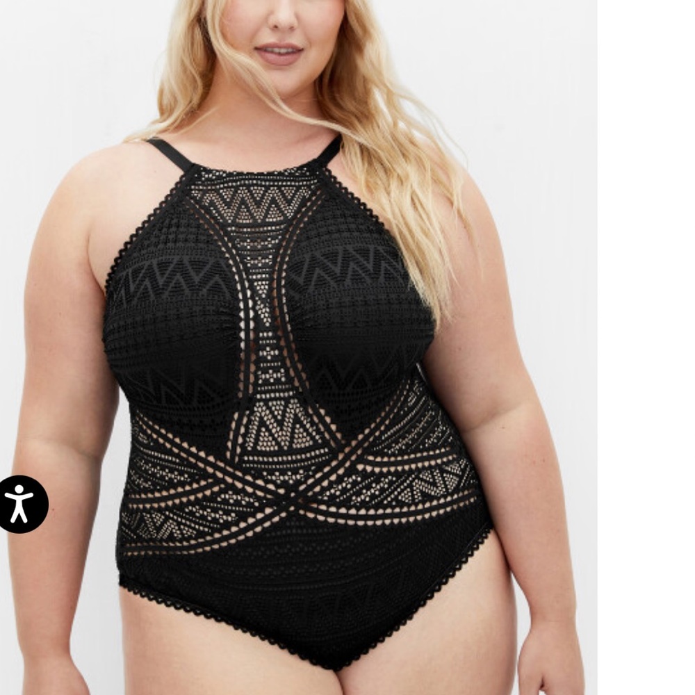 City Chic Black Lace Swimsuit